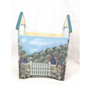 VTG Kenyield Handpainted Garden Farmhouse rustic Decor Storage Basket 12"x 17.5"